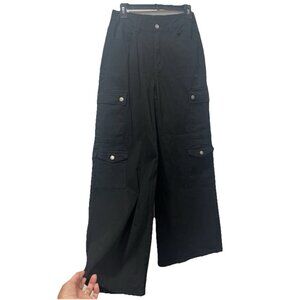 No Boundaries Cargo Wide Parachute Leg Black Jeans (8-10)